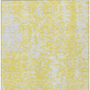 Homeroots 3' Abstract Washable Indoor Outdoor Rug - Durable, Stain Resistant, Versatile For Any Space! Yellow Polyester 612971