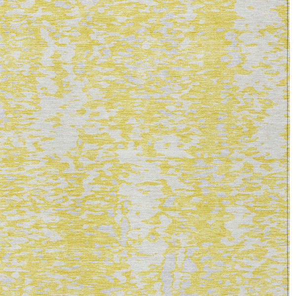 Homeroots 3' Abstract Washable Indoor Outdoor Rug - Durable, Stain Resistant, Versatile For Any Space! Yellow Polyester 612971