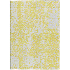 Homeroots 3' Abstract Washable Indoor Outdoor Rug - Durable, Stain Resistant, Versatile For Any Space! Yellow Polyester 612972