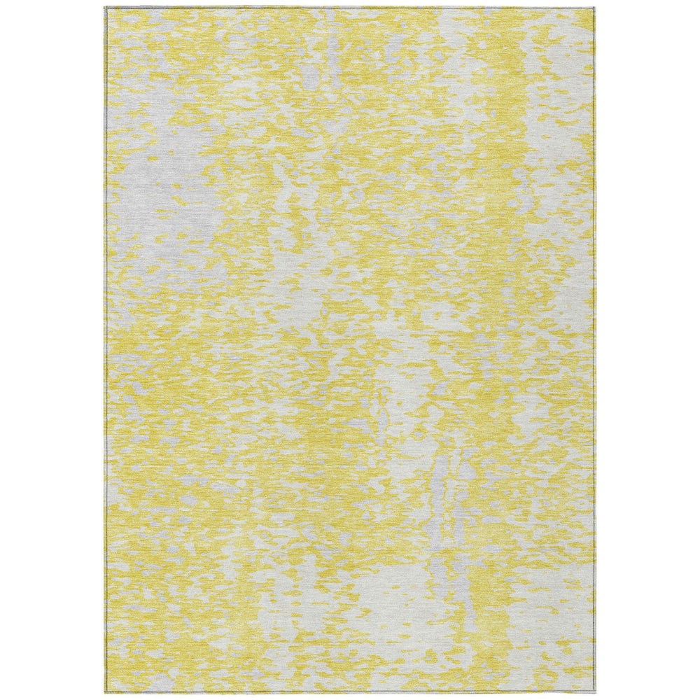 Homeroots 3' Abstract Washable Indoor Outdoor Rug - Durable, Stain Resistant, Versatile For Any Space! Yellow Polyester 612972