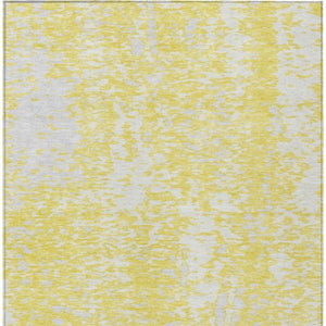 Homeroots 3' Abstract Washable Indoor Outdoor Rug - Durable, Stain Resistant, Versatile For Any Space! Yellow Polyester 612972
