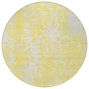 Homeroots 3' Abstract Washable Indoor Outdoor Rug - Durable, Stain Resistant, Versatile For Any Space! Yellow Polyester 612973