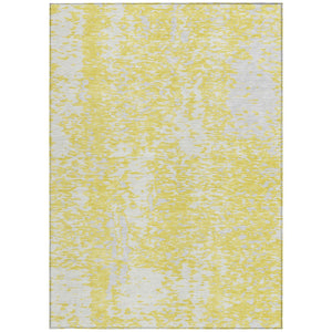 Homeroots 3' Abstract Washable Indoor Outdoor Rug - Durable, Stain Resistant, Versatile For Any Space! Yellow Polyester 612976