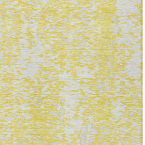 Homeroots 3' Abstract Washable Indoor Outdoor Rug - Durable, Stain Resistant, Versatile For Any Space! Yellow Polyester 612976