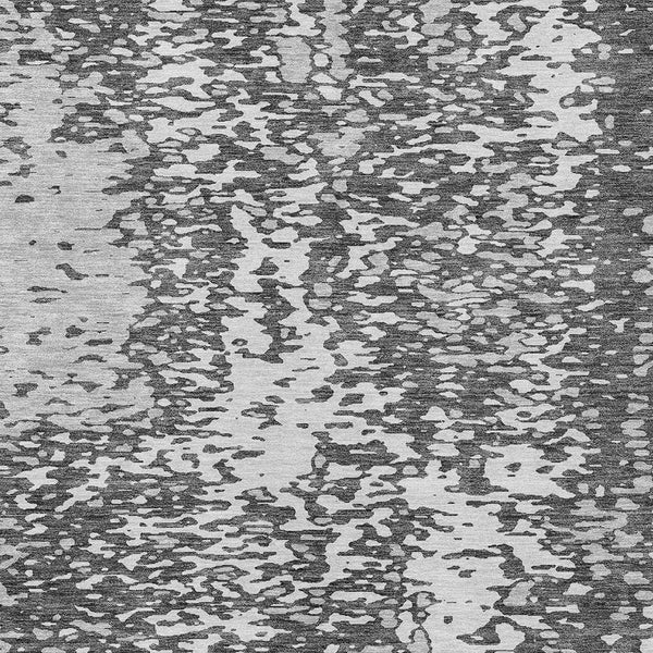 Homeroots 3' Abstract Washable Indoor Outdoor Rug - Durable, Stain Resistant, Versatile For Any Space! Charcoal Polyester 612977