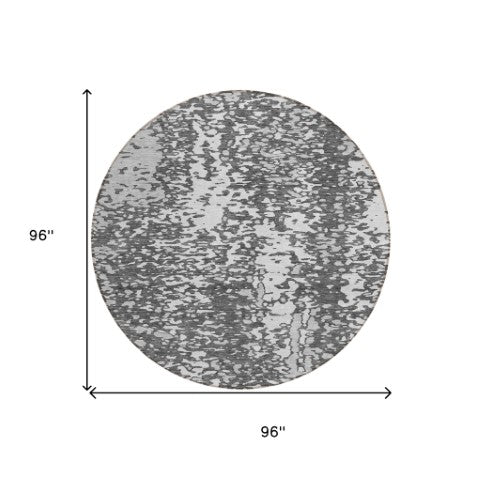 Homeroots 3' Abstract Washable Indoor Outdoor Rug - Durable, Stain Resistant, Versatile For Any Space! Charcoal Polyester 612979