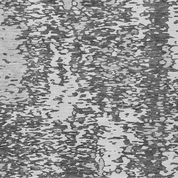 Homeroots 3' Abstract Washable Indoor Outdoor Rug - Durable, Stain Resistant, Versatile For Any Space! Charcoal Polyester 612980