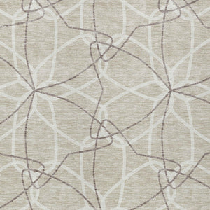 Homeroots 3' Geometric Washable Area Rug For Indoor & Outdoor Use - Stylish & Durable For High Traffic Areas Beige Polyester 612983