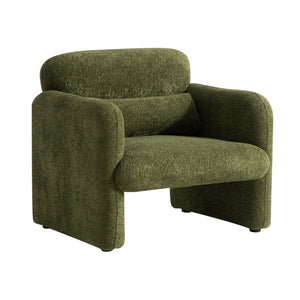English Elm Best-selling Boucle Cloud Chair Curved Plush Upholstered Armchair with Lumbar Pillow Included Green W1765P334056