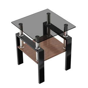 English Elm Set Of 2 Modern Tempered Glass Tea Tables - Sleek, Sturdy, And Stylish For Your Living Space Decor! W241P300310-GIGA