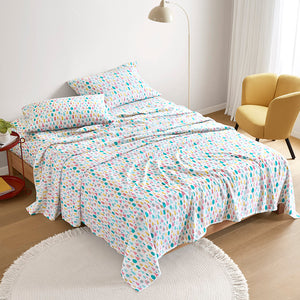 JLA Home Intelligent Design - 100% Cotton Flannel Sheet Set – Ultra-Soft 135gsm Pigment Print for Warmth, Breathable Comfort & Lasting Color White Holiday Trees ID20-2446