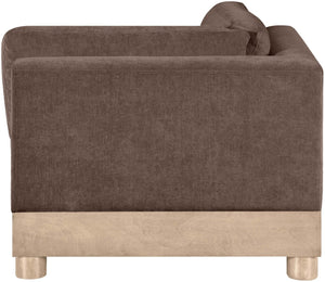 Meridian Furniture Turin Modular Corner Chair Art Deco Chenille Upholstery Low Profile Sectional Living Room Brown 612Brown-Corner