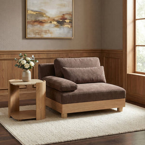 Meridian Furniture Turin Art Deco Modular Left Arm Chair Plush Chenille Upholstery for Living Room Sectionals Brown 612Brown-LAF