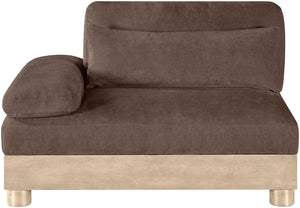 Meridian Furniture Turin Art Deco Modular Left Arm Chair Plush Chenille Upholstery for Living Room Sectionals Brown 612Brown-LAF