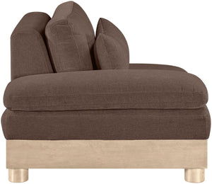 Meridian Furniture Turin Art Deco Modular Left Arm Chair Plush Chenille Upholstery for Living Room Sectionals Brown 612Brown-LAF