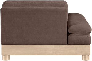 Meridian Furniture Turin Art Deco Modular Left Arm Chair Plush Chenille Upholstery for Living Room Sectionals Brown 612Brown-LAF
