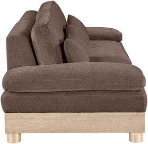 Meridian Furniture Turin Modular Sofa Plush Chenille Upholstery Oak Legs Art Deco Living Room Seating 612Brown-S2A