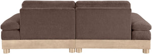 Meridian Furniture Turin Modular Sofa Plush Chenille Upholstery Oak Legs Art Deco Living Room Seating 612Brown-S2A