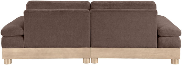 Meridian Furniture Turin Modular Sofa Plush Chenille Upholstery Oak Legs Art Deco Living Room Seating 612Brown-S2A