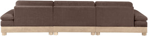 Meridian Furniture Turin Three Piece Modular Sofa with Plush Chenille and Art Deco Low Profile Design 612Brown-S3A