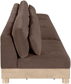 Meridian Furniture Turin Four Piece Modular Sofa Chenille Upholstered Low Profile Art Deco Living Room 612Brown-S4B