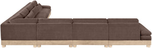 Meridian Furniture Turin Seven Piece Chenille Modular Sectional with Oak Legs for Spacious Living Rooms 612Brown-Sec7A