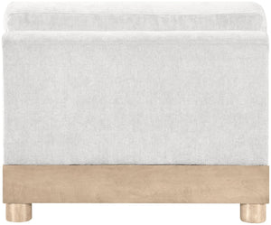 Meridian Furniture Turin Chenille Armless Modular Chair Art Deco Oak Frame Plush Living Room Seating Cream 612 612Cream-Armless