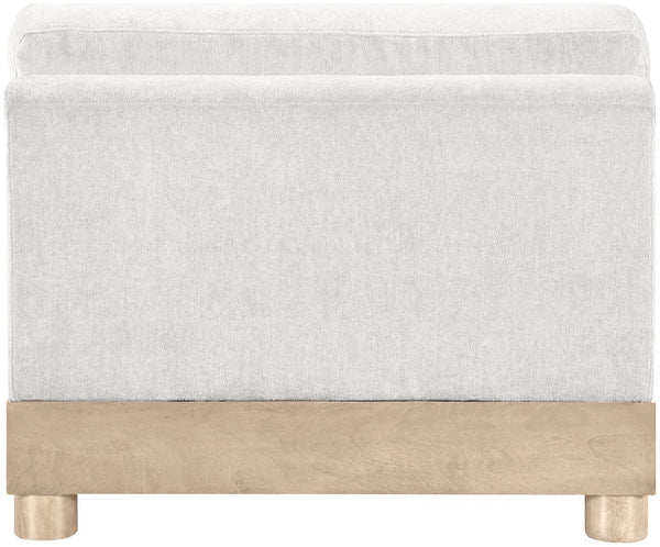 Meridian Furniture Turin Chenille Armless Modular Chair Art Deco Oak Frame Plush Living Room Seating Cream 612 612Cream-Armless