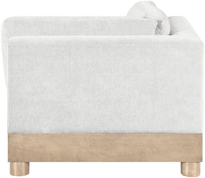 Meridian Furniture Turin Modular Corner Chair Art Deco Chenille Upholstery Low Profile Sectional Living Room Cream - B 612Cream-Corner