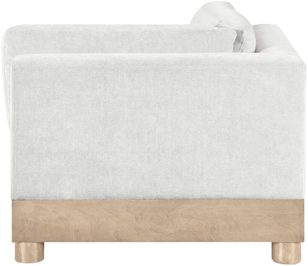 Meridian Furniture Turin Modular Corner Chair Art Deco Chenille Upholstery Low Profile Sectional Living Room Cream - B 612Cream-Corner