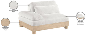 Meridian Furniture Turin Art Deco Modular Left Arm Chair Plush Chenille Upholstery for Living Room Sectionals Cream - B 612Cream-LAF