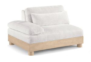 Meridian Furniture Turin Art Deco Modular Left Arm Chair Plush Chenille Upholstery for Living Room Sectionals Cream - B 612Cream-LAF