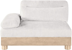 Meridian Furniture Turin Art Deco Modular Left Arm Chair Plush Chenille Upholstery for Living Room Sectionals Cream - B 612Cream-LAF