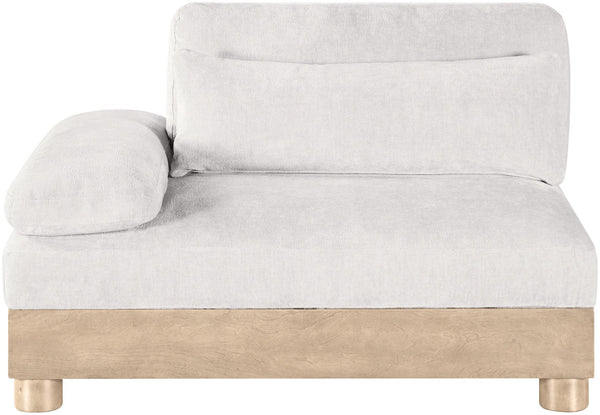 Meridian Furniture Turin Art Deco Modular Left Arm Chair Plush Chenille Upholstery for Living Room Sectionals Cream - B 612Cream-LAF
