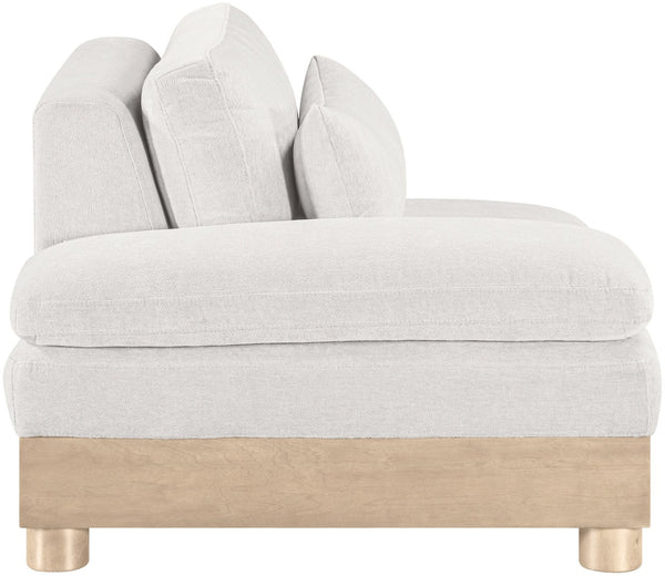 Meridian Furniture Turin Art Deco Modular Left Arm Chair Plush Chenille Upholstery for Living Room Sectionals Cream - B 612Cream-LAF