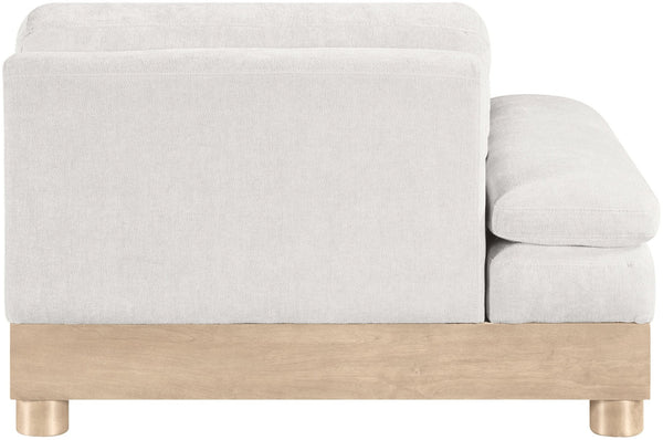 Meridian Furniture Turin Art Deco Modular Left Arm Chair Plush Chenille Upholstery for Living Room Sectionals Cream - B 612Cream-LAF