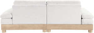 Meridian Furniture Turin Two Piece Modular Sofa in Plush Chenille with Oak Legs Art Deco Living Room 612Cream-S2A