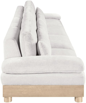 Meridian Furniture Turin Four Piece Modular Sofa Cream Chenille Art Deco Low Profile Living Room 612Cream-S4A