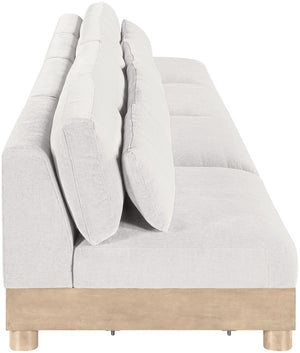 Meridian Furniture Turin Four Piece Modular Sofa in Plush Chenille with Art Deco Low Profile Design 612Cream-S4B
