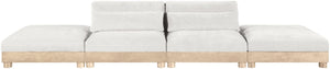 Meridian Furniture Turin Four Piece Modular Sofa Plush Chenille Art Deco Lounge for Living Rooms 612Cream-S4C