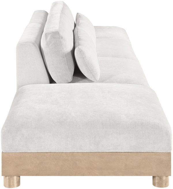 Meridian Furniture Turin Four Piece Modular Sofa Plush Chenille Art Deco Lounge for Living Rooms 612Cream-S4C