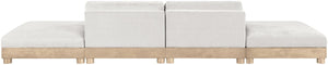 Meridian Furniture Turin Four Piece Modular Sofa Plush Chenille Art Deco Lounge for Living Rooms 612Cream-S4C