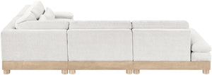 Meridian Furniture Turin Four Piece Modular Sectional Plush Chenille Art Deco Living Room Sofa 612Cream-Sec4A