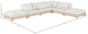 Meridian Furniture Turin Six Piece Modular Sectional Plush Chenille Art Deco Living Room Sofa 612Cream-Sec6B
