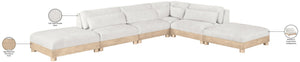 Meridian Furniture Turin Six Piece Modular Sectional Plush Chenille Art Deco Living Room Sofa 612Cream-Sec6B