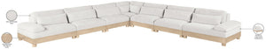 Meridian Furniture Turin Seven Piece Modular Sectional Plush Chenille Art Deco Seating for Living Room 612Cream-Sec7A