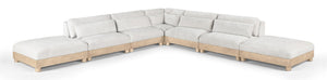 Meridian Furniture Turin Seven Piece Modular Sectional Plush Chenille Living Room Lounge Art Deco 612Cream-Sec7B