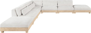 Meridian Furniture Turin Seven Piece Modular Sectional Plush Chenille Living Room Lounge Art Deco 612Cream-Sec7B