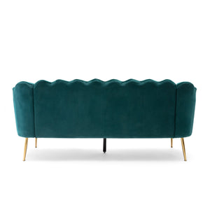 English Elm Christopher Knight Home® - 3 Seater Sofa - Luxe Teal Velvet With Gold Legs, Modern Glam Design, Durable Comfort & Elegant Style 70395.00AT_70395.00BT