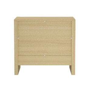 English Elm Linda 24" Nightstand with 2 Smooth-Glide Drawers, Minimalist Low-Profile Design & Warm Wood-Grain Texture Oak B365P398179